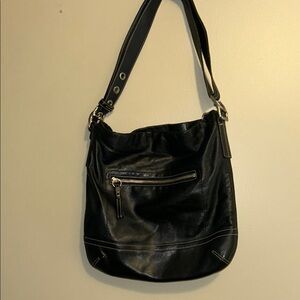 Black Coach Leather Shoulder Bag